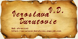 Veroslava Durutović vizit kartica
